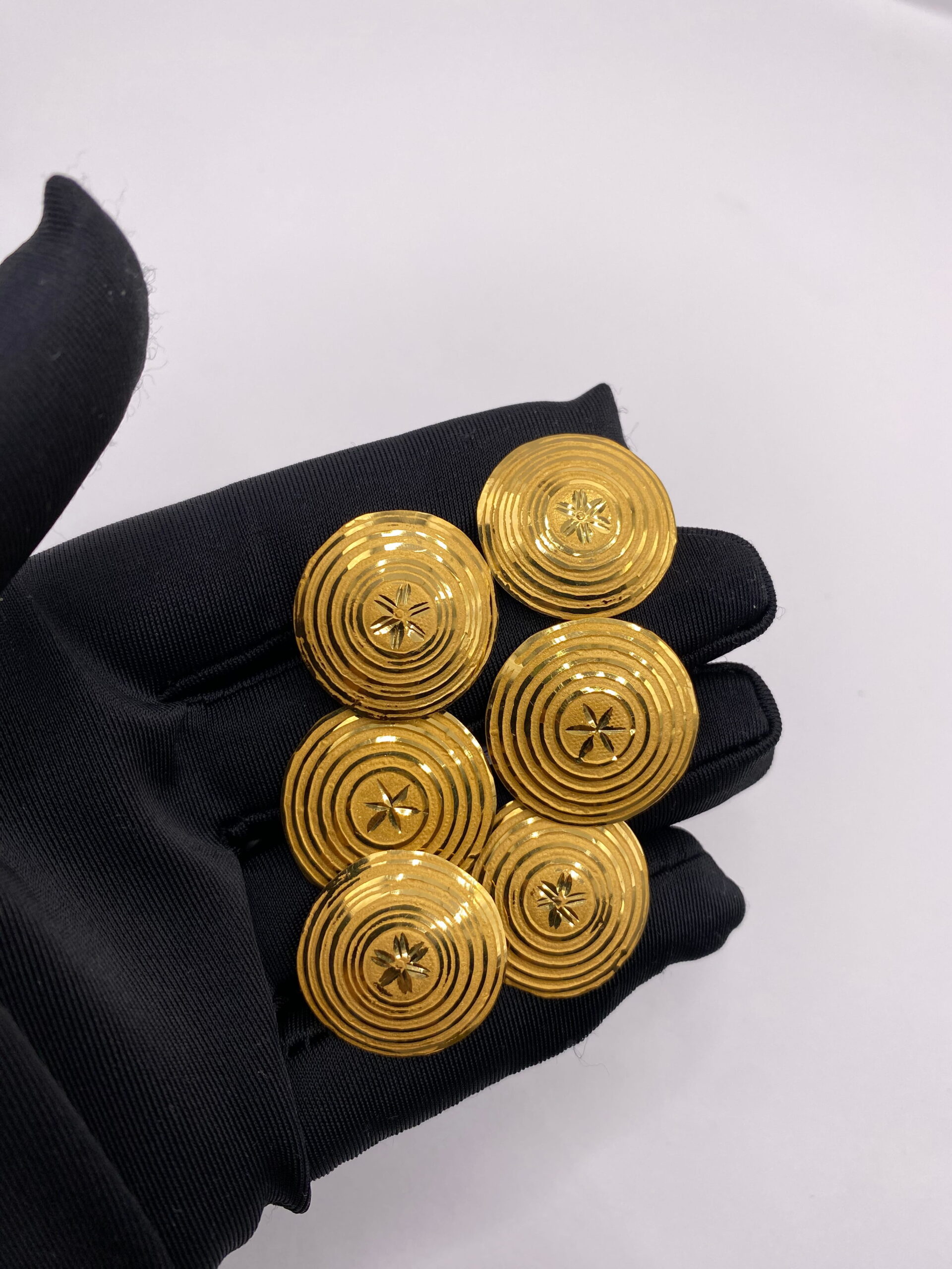 21K Jeddah-Style Concentric Disc Earrings