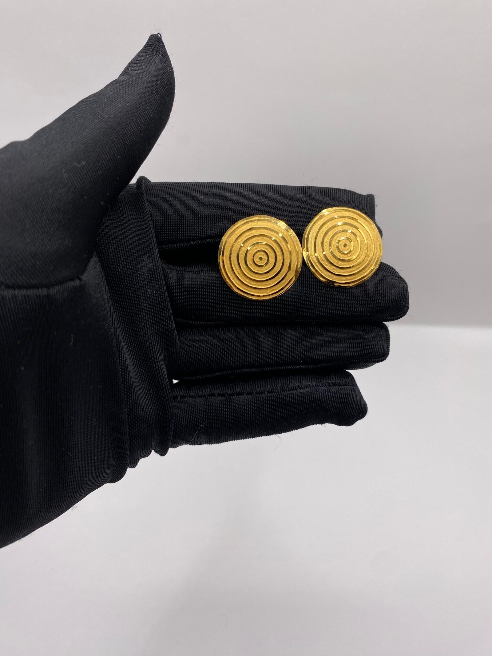 21K Jeddah-Style Concentric Disc Earrings
