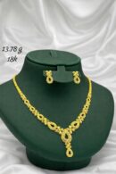18K Floral Filigree Drop Necklace Set