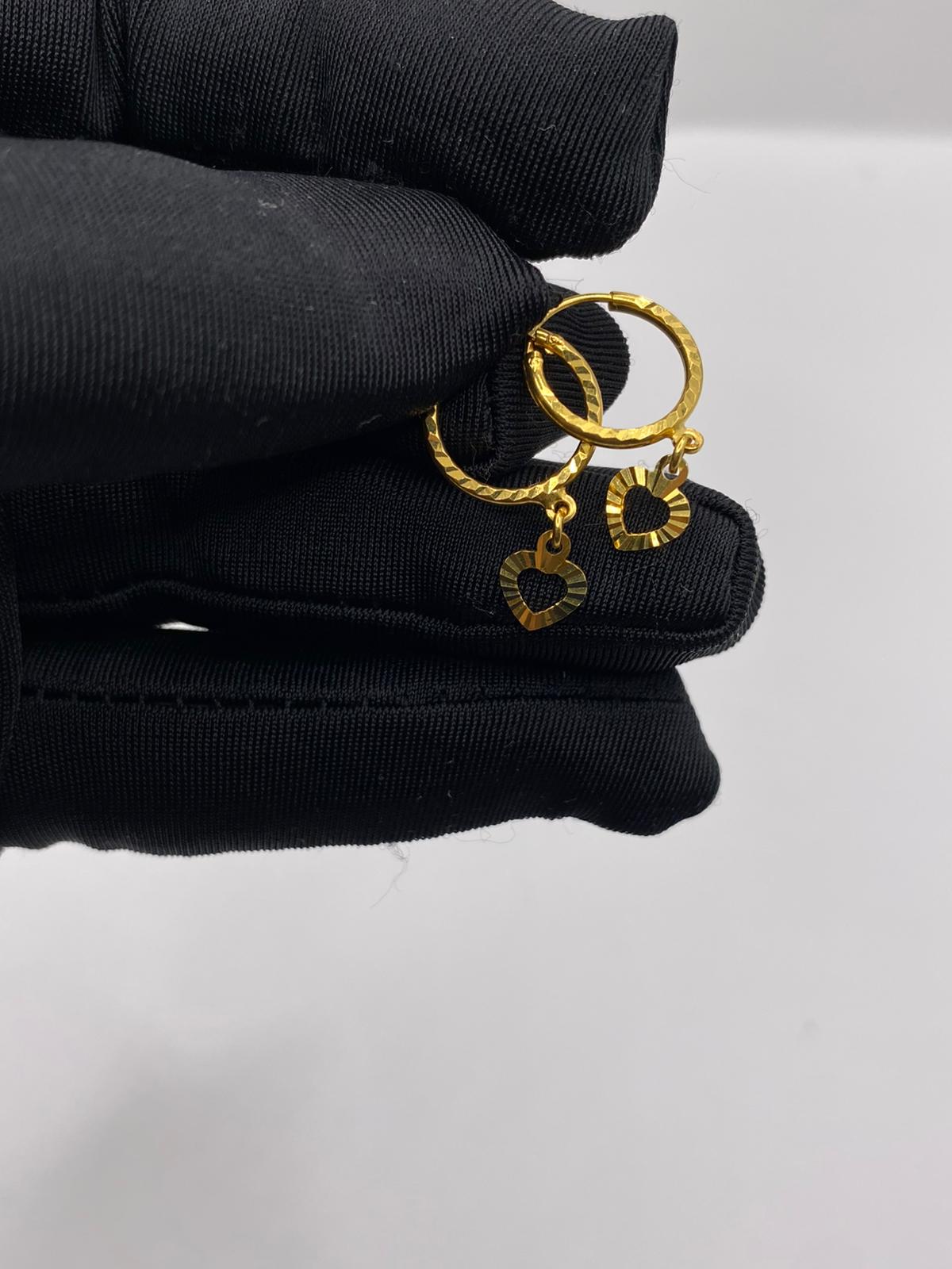 21K Hoop Drop Earrings