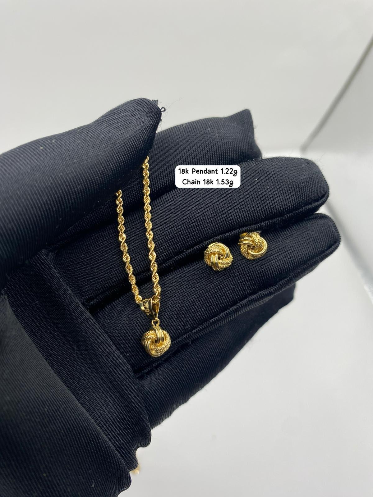18K Pendant + Rope Chain